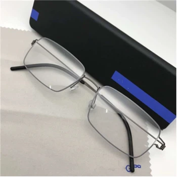 El yapımı Titanyum Alaşımlı Gözlük Çerçevesi Erkekler Optik Reçete Gözlük Çerçevesi Kadın Kore Vidasız Dikdörtgen Gözlük Oculos
