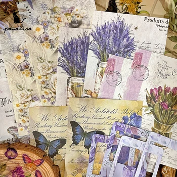 Panalisacraft Çiçek Kelebek vintage kağıt parçaları Scrapbooking kağıt etiket paketi el yapımı kraft el işi kağıdı Arka Plan pedi kartı