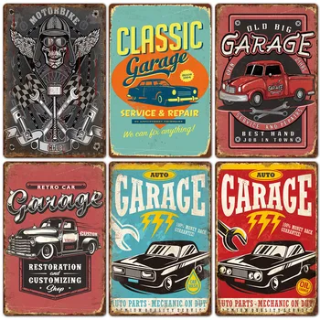 Klasik Garaj Posteri Vintage Metal İşareti Araba Servis Metal Teneke İşaretleri Retro Plak Garaj Aracı Dükkanı Duvar sanat dekoru