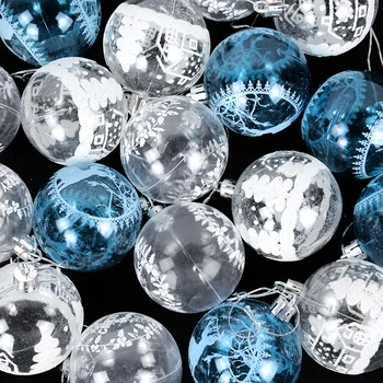 6 Adet 6cm Noel Ağacı Topu Açık Mavi Renk Noel Topları Noel Partisi Malzemeleri için Noel Top Süsler Asılı Kolye