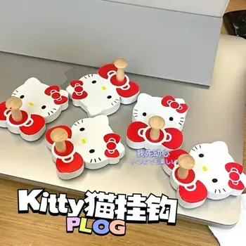 Sanrio Hello Kitty Kawaii Karikatür Sevimli Olmayan Delme Dikişsiz Ahşap Güçlü Yapışkan Kanca Anime peluş oyuncaklar Kızlar için doğum günü hediyesi