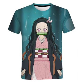 2023 iblis avcısı 3D Baskılı T Shirt Erkek Kadın Yaz Moda Rahat Serin Tshirt iblis avcısı Anime Streetwear Büyük Boy T-shirt