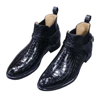 baodulı erkekler timsah deri çizmeler erkek ayakkabısı erkek botları