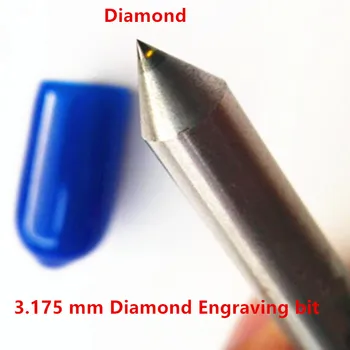 3.175 mm 3mm Elmas gravür alet uçları sürükle gravür cnc elmas noktası metal taş Oyma freze kesme aletleri 2 adet