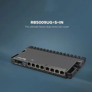 Uygun MikroTik RB5009UG + S + POE Kurumsal sınıf 10 Gigabit 9-port Akıllı 48V Kablolu POE Güç Kaynağı Yönlendirici