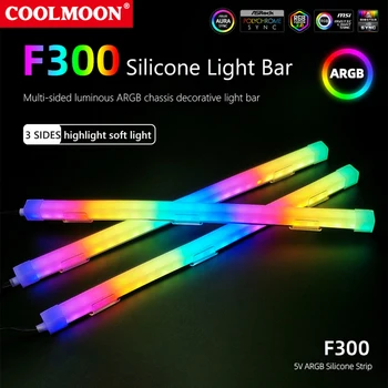 COOLMOON RGB ışık şeridi 5V 3PIN ARGB LED şerit Manyetik bilgisayar ışık çubuğu Kirliliği Renkli Atmosfer Lambası bilgisayar kasası