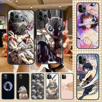 İblis avcısı Hashibira Inosuke telefon Kılıfı Kapak Gövde iphone 5 5s se 2 6 6s 7 8 12 mini artı X XS XR 11 PRO MAX siyah trend