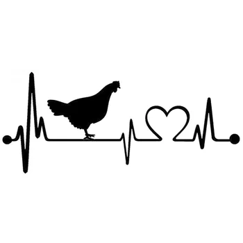 18.1 cm * 7.6 cm Tavuk Kalp Atışı Yaşam Hattı Vinil Araba-Styling Etiketler Çıkartmaları Siyah / Gümüş S3-4946