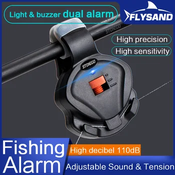 FLYSAND balık avı oltaya vurma alarmı Elektronik Balık Alarmı Bite Sensörü Göstergesi Alarmı balık avı oltaya vurma alarmı Ses Uyarısı Duyarlı Göstergesi
