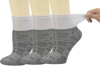 Kadın 6 Pairs Bambu Diyabetik Ayak Bileği Çorap ile Bağlayıcı Olmayan Üst Ve Yastık Taban, L Boyutu(Çorap Boyutu: 9-11)