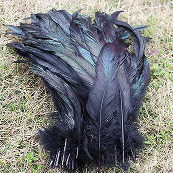Horoz tüyleri 30-35 cm 12-14 İnç 50 adet/grup doğal tüyler siyah cosplay aksesuarları tüy headdress Balo kostüm