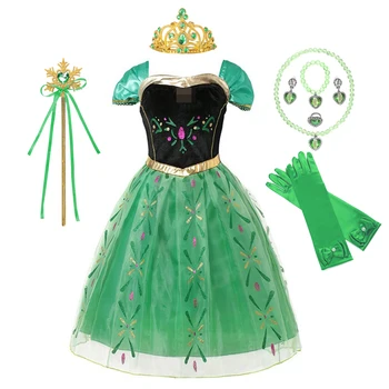 Kızlar Anna Kostüm Prenses Elbise Çocuklar Anna Parti Giyim Karnaval Cadılar Bayramı Prenses Kar Kraliçesi Çocuk Kostüm