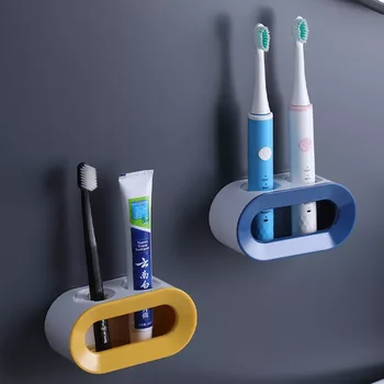 Çift Delik Diş Fırçası Raf Banyo Elektrikli Diş Fırçası Tutucu Punch-ücretsiz Diş Fırçası Depolama Raf