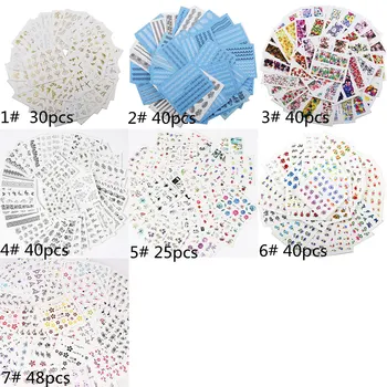 1 Paket Su Transferi Rastgele Renkli Çiçek Serisi Nail Art Sticker DIY Moda Sarar İpuçları Manikür Araçları