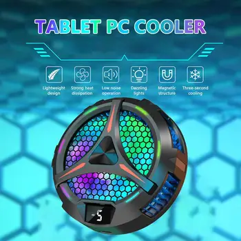 Renkli Parlama Cep Telefonu Radyatör Tablet Pc Manyetik Emme Yarı İletken Soğutucu Gürültü Azaltma Soğutma Fanı