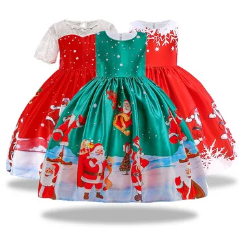 Yeni Yıl Kız Elbise Noel Kış Bebek Kar Tatil Çocuk Giyim Çocuk Parti Noel Baba Kostüm Bebek Hediye 2-10 yıl