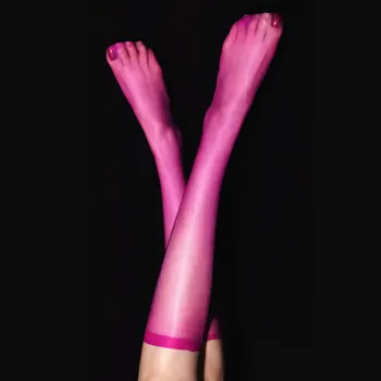 Seksi Kadın Uyluk Yüksek Çorap Yağı Parlak Ultra İnce Çorap İpek Kayma diz üstü çorap Şeker Renk Uzun Kawaii Çorap İç Çamaşırı
