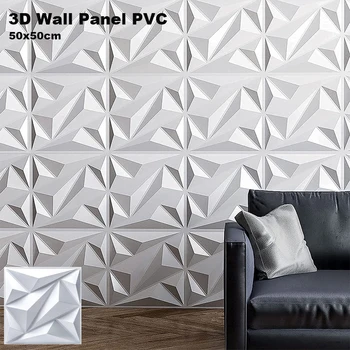 50x50 cm 3D Üç Boyutlu PVC Duvar Sticker Dekoratif Oturma Odası Duvar Kağıdı Duvar Su Geçirmez Duvar Paneli Kalıp seramik karo