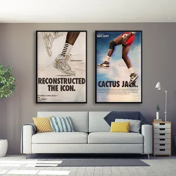 Travis Scott spor ayakkabı Posteri Müzik Rap Rapçi Şarkıcı Tuval Boyama Duvar Duvar Baskılar Resim Adam Odası Modern Ev Dekor