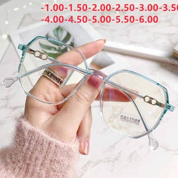 Yeni Moda Anti-Mavi Işın Miyopi Gözlük Erkekler Ve Kadınlar Miyop Gözlük Bilgisayar Göz Aşınma Diyoptri-1.0-1.5-2.0 -6.0'a kadar