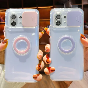 Slayt Lens Kamera Koruma Halkası Tutucu Şeffaf telefon Kılıfı İçin Xiaomi Redmi Not 11 10 9 Pro Mi 11 Lite X4 M4 X3 Pro NFC
