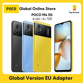 POCO M4 5G Küresel Sürüm Smartphone NFC 4GB 64GB / 6GB 128GB Dimensity 700 Octa Çekirdek 90Hz 6.58 