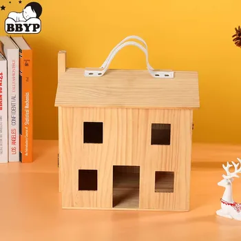 Ahşap Kabin El Yapımı Bina Modeli Çocuk Bilim Eğitim Deneyleri storageToy Oyun Evi Oyuncaklar Çocuk Hediyeler İçin