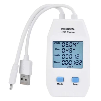 USB Test Cihazı, UNI-T LCD USB Test Cihazı Dedektörü Voltmetre Ampermetre Dijital Güç Kapasitesi tester ölçer (UT658 Çift)