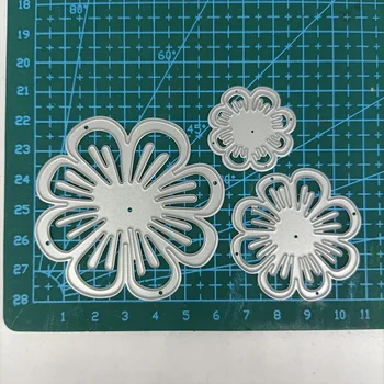 Metal Kesme Ölür 3 adet 3D Çiçek Çerçeve DIY Şablonlar Scrapbooking Fotoğraf Albümü Kabartma Kağıt Kart Yapımı Dekor 2021 Yumruk