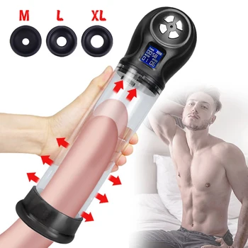 Penis Pompası Vakum Pompası Erkekler için Otomatik Penis Büyütme Vibratör Erkek Masturbator Cock Extender Sexules Yetişkinler için Seks Oyuncak 18