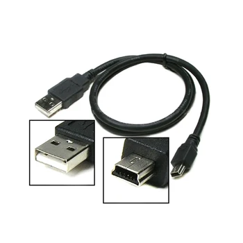 80/100CM 5P OTG V3 port adaptörü USB 2.0 A Erkek Mini USB B Erkek Kablo Adaptörü Uzunluğu Siyah Uzatma Şarj Veri Hattı