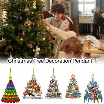 Kişiselleştirilmiş Noel Ağacı Dekorasyon Kolye Küçük Noel Ağacı Glitter Modeli Noel Ağacı Festivali Düğün Parti İçin