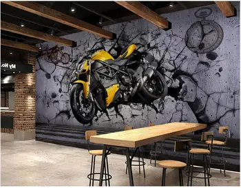 özel duvar 3d fotoğraf duvar kağıdı duvarlar için rulo sarı motosiklet serin ve kırar duvar ev dekor duvar