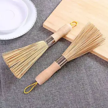 Yapışmaz yağ bambu wok fırça mutfak pot güçlü parlatma Pas Sökücü scrubber toz süpürge temizleyici Ev Temizlik Tools7