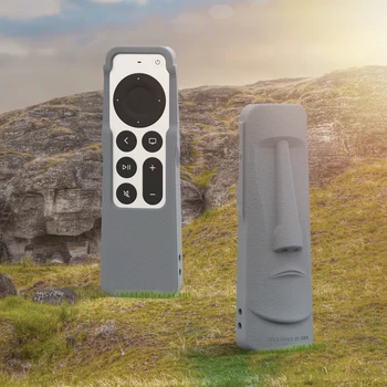 Aydınlık Silikon Uzaktan Kumanda İçin 2021 Apple TV 4K Siri uzaktan kumanda kılıfı İle anti-kayıp AirTag Megalitik Şekil TV çubuk mini PC