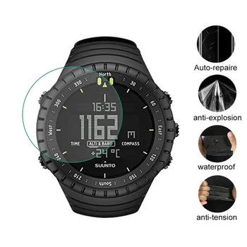 3 adet TPU Yumuşak Şeffaf koruyucu film Koruyucu Suunto Çekirdek İzle GPS Spor Tüm Siyah Smartwatch Ekran Koruyucu Kapak (cam