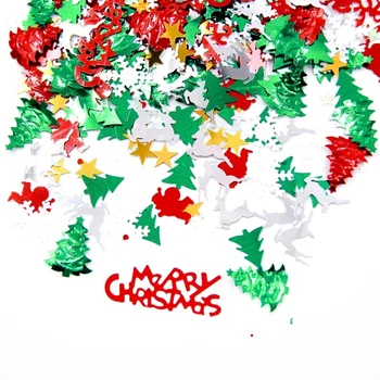 15 g / torba Renkli Noel Serisi Konfeti Pul Noel Ağacı / Noel Baba Masa Süslemeleri Noel Partisi Yeni Yıl Malzemeleri