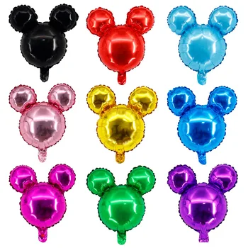 10 adet 16 inç Disney Mickey Mouse Balonlar Minnie Kafa Folyo Balon Helyum Globos Bebek Duş Doğum Günü Partisi Dekoru Karikatür Oyuncak