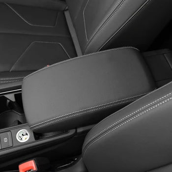 Araba Aksesuarları Mikrofiber Deri Merkezi Konsol Kapak Kol Dayama Kutusu Kapak Sticker Trim İçin Audi Q3 2019
