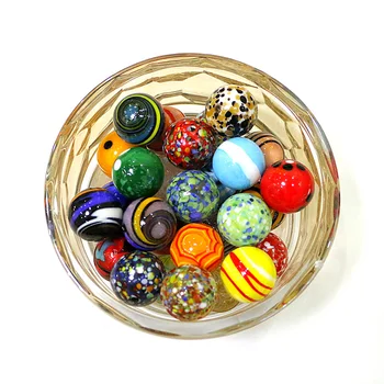 25MM Özel Renkli El Yapımı Murano Cam Mermerler Topları Süsler Ev Vazo Bonsai Dekor Aksesuarları Oyunu Langırt Oyuncaklar Çocuklar İçin