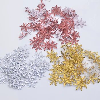 200 Adet 20mm Renkli Kar Tanesi Lazer Kumaş Aplikler Düğün Parti yılbaşı dekoru Aksesuarları Yamalar DIY Ağacı Süsleme