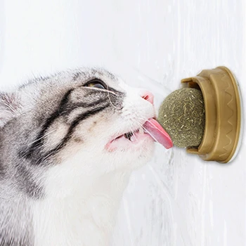 1 ADET Sağlıklı Kedi Catnip Oyuncak Top Kedi Şeker Yalama Aperatifler Catnip Molar Diş Yavru Kedi Oyuncak Beslenme Enerji Topu Pet Malzemeleri