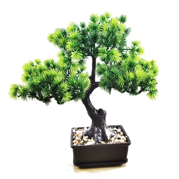 Yapay Bitkiler Saksı Sahte Çam bonzai ağacı Yeşil Mini Masaüstü Bitki Peyzaj Simülasyon El Sanatları Ev Ofis Hediye Dekor İçin