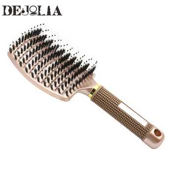 Kadın saç fırçası derisi masaj tarak saç fırçası kıl naylon ıslak kıvırcık Detangle saç fırçası Salon kuaförlük şekillendirici araçları