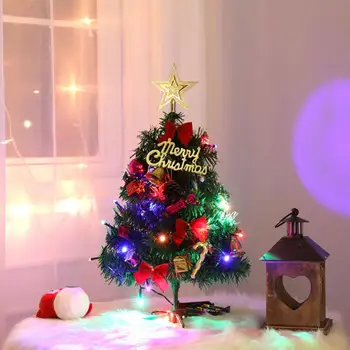 50 cm geleneksel Mini noel ağacı ışıkları ile küçük noel süslemeleri çam masa yeni yıl hediyeleri