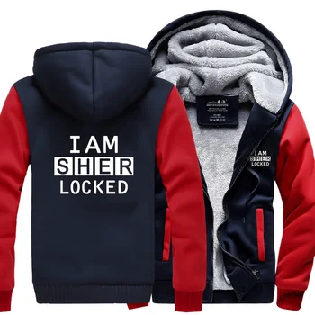 hayranları için Sherlock Tişörtü Erkekler komik erkekler hoodies Ben Sher Kilitli 2019 kış polar kalınlaşmak hoodies erkekler ceket komik ceket
