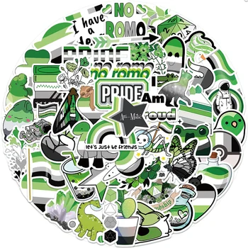 10/25/50 ADET Aromantic Gurur Yeşil Graffiti Sticker Su Geçirmez Dekoratif Bagaj Telefon Dizüstü Karalama Defteri Kask Hediye Oyuncak Çıkartması