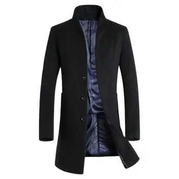 2022 Yeni Uzun Yün Ceket Erkekler Moda Bezelye Ceket Ceket Yün ve Karışımları Sonbahar kışlık ceketler Erkek Yün Palto Artı Boyutu 5Xl 6Xl