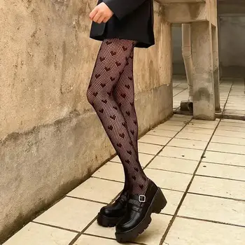 Sıcak Renkli Külotlu Yaz Moda Naylon Hollow Out file çoraplar Tayt Punk Gül Çiçek Parti Seksi Siyah Tayt Kadın
