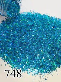 Nail Art 1 Kavanoz / Kutu 10 ml Aydınlatabiliriz Mavi Holografik Glitter Parlak Lazer Powdere Tırnak Glitter Toz Nail Art Güzellik 748 710 747